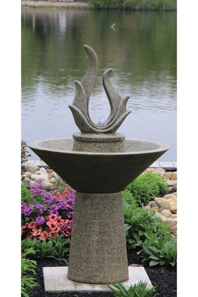 Garden Petal Point Cement Fountain Modern Contemporary Cement Art